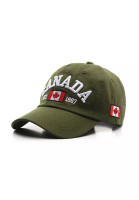 Kings Collection 加拿大刺繡楓葉旗軍綠色可調節棒球帽 KCHT2318b