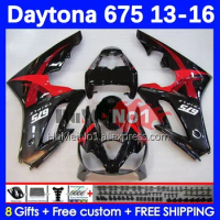 Body red black Kit For Daytona 675 Daytona-675 13 14 15 16 Bodywork 195No.50 Daytona675 2013 2014 2015 2016 OEM Full Fairing