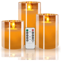 Flickering Flameless Candles, 3 Pcs LED Candles With Remote Control, Battery Operated Candles Pillar 4, 5, 6-Inch