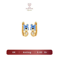 Anting Emas Jepit Karakter Beruang Biru 8K Terbaru LG - Sinar Fajar