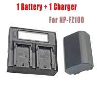 1x 2280mAh NP-FZ100 NPFZ100 NP FZ100 Battery + Dual USB Charger for Sony BC-QZ1 Alpha 9 9R A9R 9S ILCE-9 A7R A7 III ILCE-7M3