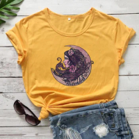 Colored Blessed Be Moon Goddess cute t-shirt unisex women graphic grunge quote tumblr hipster Fashion 100% Cotton tee top tshirt