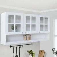 FULL KAYU - Kitchen Set Atas Rak Dapur Modern Minimalis Nebraska Kaca 3 Pintu Kaca B