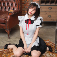 【Anna Mu】角色扮演 清純學生妹三件式圍裙女僕服