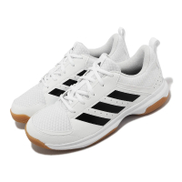 【adidas 愛迪達】羽球鞋 Ligra 7 W 女鞋 白 黑 桌球鞋 室內運動 基本款 緩衝 愛迪達(FZ4660)
