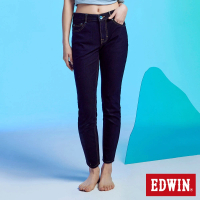 【EDWIN】女裝 JERSEYS 迦績 冰河玉永久涼感窄管直筒牛仔褲(原藍色)