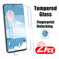 2Pcs Fingerprint Unlock Tempered Glass Screen Protector For Samsung Galaxy S22 S21 S23 S24 Plus S23 S21 S20 FE S24 Ultra Film