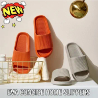 New Simplicity stripe Men's Women's Slippers EVA Soft Sole Light Comfortable Sandals Bathroom Anti-Slip Slippers Beach Flip-Flop