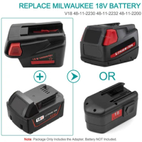 for Milwaukee 18V Li-ion Battery to for Milwaukee V18 48-11-1830 Battery Tools Battery Adapter Converter with USB Port Charging