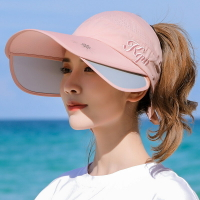 防曬帽子女士夏季運動遮陽大帽檐年新款空頂可伸縮鴨舌太陽帽