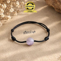 Gelang Aesthetic Batu Alam Akik Kristal Kecubung Tali Serut Asli Dan Original Untuk Wanita
