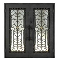 3" x 6.3" Jambs Wrought Iron Doors Gate Railing Fence Balustrades Fluorocarbon Paint 30 Years Not Fade Hc-Id15