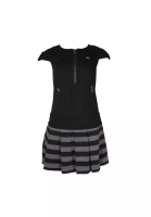 Burberry Blue Label Pre-Loved BURBERRY BLUE LABEL Black &amp; Grey Mini Dress with Striped Skirt
