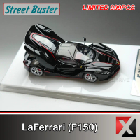 Street Buster 1:64 LaFerrari (F150) Black Coupe Openable Engine Hood