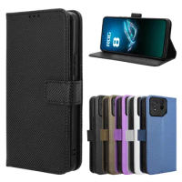 For ASUS Rog 8 Pro Protective Case Luxury Flip PU Leather Magnetic Adsorption Shockproof Wallet Case For ASUS Rog 8 Phone Bags