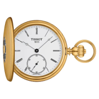 【TISSOT 天梭】官方授權 小秒針手上鍊懷錶-附鍊 母親節(T8674053901300)