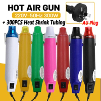 300W Heat Gun Electric Power Mini Hot Air Gun Blower with Shrink Tubing Heat Shrink Gun 220V AU Plug For DIY Craft Rubber Stamp