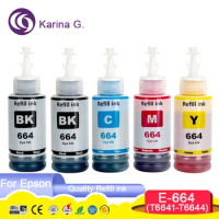T664 664 Premium Color Compatible Bottle Refill Tinta Ink for Epson L100/ L110/L120/L130/L132/L200/L210/L220/L222/L300/L310/L312