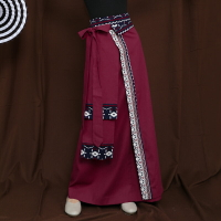 春秋新款棉麻中國風一片式半身裙藏藏族舞復古民族風a字裙子