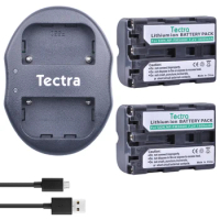 Tectra 2Pcs NP-FM500h Bateria + USB Dual Charger for Sony A57 A65 A77 A99 A350 A550 A580 A900 A300 A900 A700 A200 a58 a560 a850