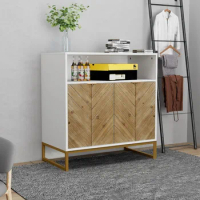 Accent Storage Cabinet With Doors and Adjustable Shelf Kitchen Cabinet TV Console Cabinet White Free Shipping Furniture Cabinets
