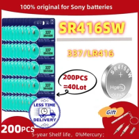200PCS Original For SONY 337 AG6 LR416 SR416SW Silver Oxide Button Cell Batteries New For Headphone Watch Batteries Swiss Made