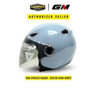 GM VENUS HIJAB SOLID HELM OPEN FACE VISOR LIGHT SMOKE L DIM GREY