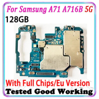 Eu Version For Samsung Galaxy A71 A716B 128GB Motherboard Full Working logic board mother main Circuit Flex Cable Board 5G Plate