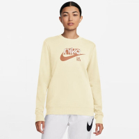 NIKE 上衣 女款 長袖上衣 大學T 運動 AS W NSW CLUB FLC FT GX CREW 黃 FN3629-113