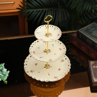 陶瓷三層點心架英式歐式創意客廳果盤蛋糕糖果盤下午茶水果點心盤