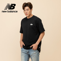 【New Balance】9060刺繡布章短袖上衣_男性_黑色_MT51966BK