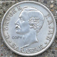 Malaysia Coins Sarawak 1900H Brass Plating Silver 50 Cents Copy Coin