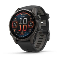 Garmin Fenix 8 43mm AMOLED Sapphire GPS 智慧手錶 Carbon Gray DLC Titanium with Black Silicone