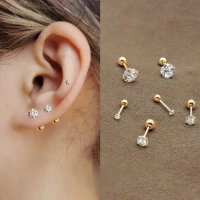 1 keping 4 anting-anting stud telinga untuk wanita/lelaki Tragus rawan Standard Lobe hadiah