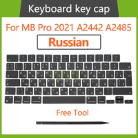 New 2021 Laptop A2442 A2485 Keycaps Set Russian RU For Macbook Pro M1 Pro/Max Retina 14 16 inch 2021 Keyboard Keys Caps