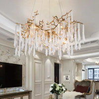 LED Crystal Nordic Ceiling Chandelier Lamp Hanging Lamps For Home Dining Table Living Room Bedroom Decoration Pendant Lights