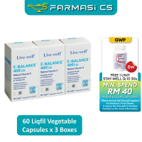 [ BUY 2 FREE 1 ] Live-Well E-Balance 400 i.u. Natural Vitamin E 60 Capsules EXP:05/2028 [ Live well,