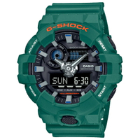 CASIO 卡西歐 G-SHOCK GA-700SC-3A 活潑色彩雙顯錶 53.4mm 綠面｜樂天領券折300★全館特惠中★指定刷卡回饋10%