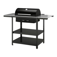 GRILLSKÄR 木炭烤肉爐連2張邊桌, 不鏽鋼/戶外用, 99/123/147x61 公分