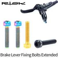 2pcs Risk Titanium Alloy Bike Brake Lever Bolts Ultralight M5*25mm Bicycle Screws Extended for XT M8000 Cycling Parts
