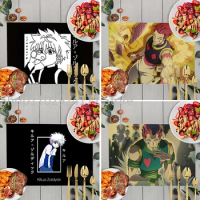 Anime HUNTERxHUNTER Table Mats Hunter X Hunter Placemat Harajuku Manga Anime Table Decor Non Slip Cup Coaster Dish Pad