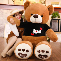 80/100CM High Quality 3 Colors Sweater Teddy Bear Stuffed Animals Bear Plush Toys Teddy Bear Doll Lovers Birthday Kids Gift