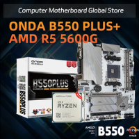 ONDA B550 PLUS+AMD R5 5600G CPU Socket AM4, DDR4, 128G, PCI-E4.0 2*M.2 SATA 3600OC MHz, USB 3.2 processeur Ryzen 3/4/5 Isabel