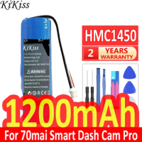 KiKiss HMC 1450 1200mAh Li-ion Battery for 70mai 70 mai Smart Dash Cam Pro HMC1450 Replacement Batterie + tools