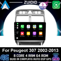 2din Carplay Android 10.1 Car Radio GPS Navigation Multimedia Player For Peugeot 307 307CC 307SW 2002-2013 No DVD 2din