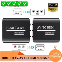 1080P HDMI-เข้ากันได้กับ AV RCA cvsb L/R อะแดปเตอร์ Scaler วิดีโอ HD BOX Converter AV TO HDMI-Compat