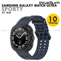 Silicone Silikon Sporty Strap No Gaps For Samsung Galaxy Watch Ultra 47 mm 01. Black