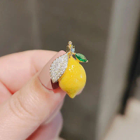 Enamel Yellow Lemon Brooches For Women Wedding Party Orange Causal Brooch Brooch Pins Gifts