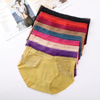 CUCI GUDANG CD8425 CD Cewek Motif Renda Bunga Celana Dalam Pakaian Dalam Wanita Undies Bahan Satin S