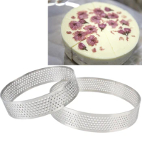 6 8 10 CM Tart Mold Cookies Pastry Circle Cutter Stainless Steel Pie Ring Perforated Tartlet Cake Mousse Mould Kitchen Tool